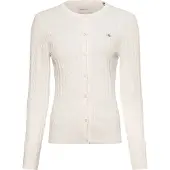 Gant für Damen. 4800103 Off-white Strickjacke in Ecru (XXL), Weiß, Lässig, Baumwolle