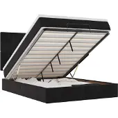 vidaXL Ottoman-Bett mit Matratzen & LEDs Schwarz 140x200 cm Samt