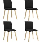 vidaXL Esszimmerstühle 4 Stk. Schwarz Stoff