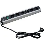 Bachmann Handwerkerleiste 6x Schutzkontakt, Schalter, 19-Zoll-Rack kompatibel, 2 m