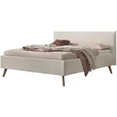 Hasena Polsterbett Selena Füße Eiche bright Bouclestoff ivory 140x200