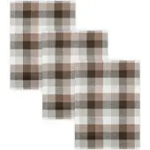 Kracht 3er Pack Halbleinen Geschirrtücher Karo anthrazit