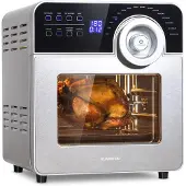 Klarstein AeroVital Cube Chef Heißluftfritteuse 1700 W 14 Liter 16 Programme Ober- und Unterhitze Silber-Metallic