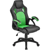 Juskys Racing Schreibtischstuhl Montreal (grün) - Gaming Stuhl ergonomisch, höhenverstellbar & gepolstert, bis 120 kg - Bürostuhl Drehstuhl