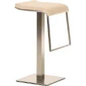 CLP Barhocker Lameng Stoff E78 mit Edelstahlgestell creme