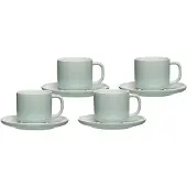 Ritzenhoff & Breker Tasse "Kaffeetassen mit Untertassen Jasper 240 ml 4er Set", grün (mint), 8 tlg., Keramik, Trinkgefäße, Tasse