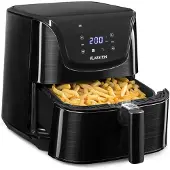 Klarstein Heißluftfritteuse, Sparsamer Airfryer, Fritteuse, Heißluft-Fritteuse für Knusprige Pommes, Air Fryer mit 1700 Watt, XXL Frittierkorb 5,4 Liter, Thermostat, Timer, 8 Programme, Graphitgrau