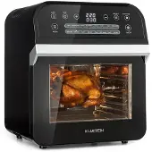 Klarstein AeroVital Cube Heißluftfritteuse 1600W 12l Timer 16 Programme schwarz Schwarz