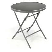 VCM Klapptisch | Glastisch | Stehtisch braun | klappbar Bistrotisch | Bartisch | Terrassentisch | Ø 70cm