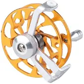 König Design Angelrolle Eisfischen Fliegenrolle Spinning 50 mm Aluminium Gold