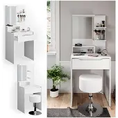 Vicco Schminktisch Ruben Weiß 60 cm mit Hocker, Model 34610