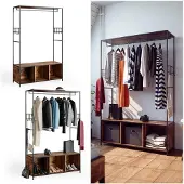 Vicco Kleiderschrank Fyrk Eiche rustikal 119.5 x 189 cm, Model 34198