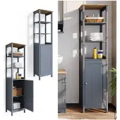 Vicco Badschrank Bianco Grau 40 x 160 cm, Model 33576