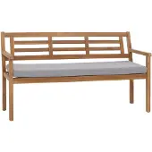 Mendler Gartenbank MCW-N47, Sitzbank Parkbank Holzbank, Massiv-Holz Akazie MVG- Kissen grau