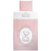 Lorelli Kinderbettwsche 3-teilig, Decke 140 x 95 Kissen 43 x 35 Laken 150 x 100 wei rosa