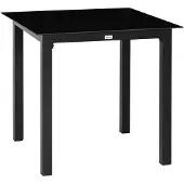 Outsunny - Gartentisch - 80Lx80Wx74Hcm - Schwarz