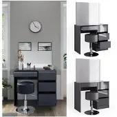 Vicco Schminktisch-Set Sherry Anthrazit Hochglanz 90 cm mit Hocker, Model 40841