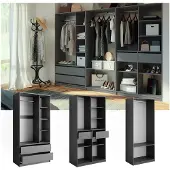 Vicco Kleiderschrank Elmo Anthrazit 280 x 200 cm 3er Set, Model 50211