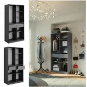 Vicco Kleiderschrank Elmo Anthrazit 100 x 200 cm mit 2 Schubladen, Model 50198