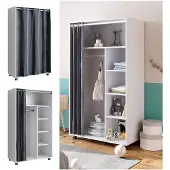 Vicco Kleiderschrank Doros Weiß 100 x 168 cm mit Rollen, Model 40633