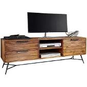 KADIMA DESIGN Lowboard "Nishan", Sheesham Massivholz, Industrial Design. 160x40x54 cm |