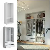 Vicco Kleiderschrank Elmo Weiß 180 x 200 cm 2er Set, Model 50204