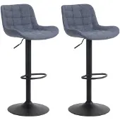 CLP 2er Set Barhocker Tover blau/Stoff
