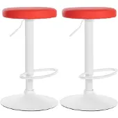 CLP 2er Set Barhocker Ponte Kunstleder höhenverstellbar und drehbar rot Material Gestell Metall matt weiss