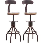 CLP 2er Set Barhocker Hanam im Industrial-Design bronze