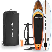 ArtSport Stand Up Paddling Board Set Beach Rocker aufblasbar 320 cm - 150 kg - Fußleine, Pumpe, Paddel, Tasche & Zubehör - SUP Board Standup Paddle