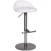KADIMA DESIGN Barhocker "Donau", höhenverstellbar, halbrunde Rückenlehne, Edelstahl, max. 110 kg Belastung. Weiß, 43x43x90 cm |