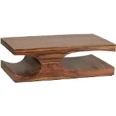 KADIMA DESIGN Couchtisch "Teko" Massivholz: 2 Ablagefächer, handgefertigt, pflegeleicht. Braun, 118x70x38 cm |