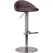 KADIMA DESIGN Barhocker "Donau", höhenverstellbar, halbrunde Rückenlehne, Edelstahl, max. 110 kg Belastung. Braun, 43x43x90 cm |