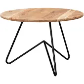 KADIMA DESIGN Akazienholz Couchtisch mit Haarnadelgestell, modernes Design, große Ablagefläche. 60x60x39 cm |