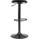 KADIMA DESIGN Moderne Barhocker, höhenverstellbar mit Fußablage, Schwarz. 40x40x79 cm |