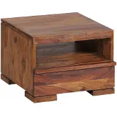 KADIMA DESIGN Nachtkonsole Massivholz | Landhausstil, Schublade, Fertig Montiert in Braun | Gr.: onesize