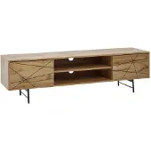 KADIMA DESIGN Eiche TV-Unterschrank, Modernes Linienmuster, 160cm Breit, Robuste Materialien. 160x40x45 cm |