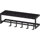 KADIMA DESIGN WANDGARDEROBE Metall Schwarz Modern mit 5 Haken und Kleiderstange