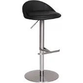KADIMA DESIGN Barhocker "Donau", höhenverstellbar, halbrunde Rückenlehne, Edelstahl, max. 110 kg Belastung. Schwarz, 43x43x90 cm |