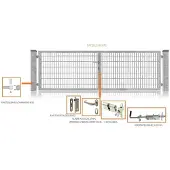 FA-Bausysteme Doppelflügeltor Verzinkt 4000 x 1000 mm