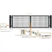 FA-Bausysteme Doppelflügeltor Anthrazit 4500 x 1400 mm