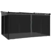 vidaXL Pavillon mit Netzwänden Anthrazit 4x3 m Stahl
