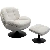 Kare design Sessel mit Hocker STANFORD
