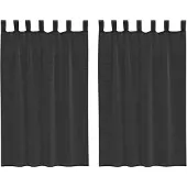 vidaXL Voile Vorhänge mit Lasche 2 Stk. Schwarz