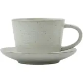 House Doctor Pion Tasse und Untertasse grau/weiß, 4er-Set – 206260237
