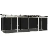 vidaXL Pavillon mit Netzwänden Creme 6x3 m Stahl