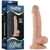 Lovetoy Real Extreme - G-Punkt-Dildo mit Saugnapf und Hoden - 19 cm (hautfarben)