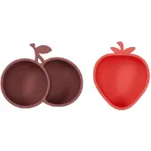 OYOY Yummy Strawberry & Cherry Schüssel, Cherry Red/Nutmeg