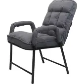 Mendler Esszimmerstuhl MCW-K40, Stuhl Polsterstuhl, 160kg belastbar Rückenlehne verstellbar Metall Stoff/Textil dunkelgrau