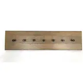 Haku Wandgarderobe , 7 Haken mit jeweils 3 kg Tragkraft, B 800 x T 50 x H 200 mm, Holz/Metall, helles Eiche-Dekor/schwarz